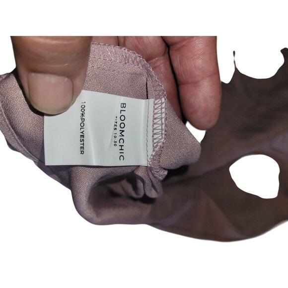 Bloomchic NEW Mauve Plus Size 26 Embroidered Floral Button Down Sleeveless Top - Picture 8 of 10